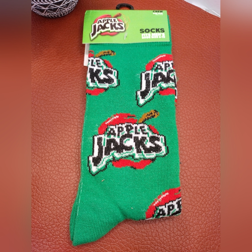 Men's Fashion Novelty Casual Dress APPLE JACKS Socks Size 6-12